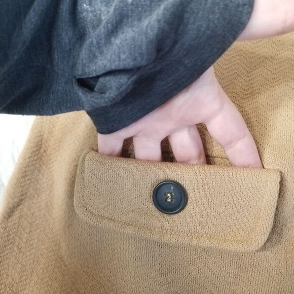 Paul & Joe Sister Camel Tan Knit Wool Front Pockets Sweater Large - Picture 9 of 10